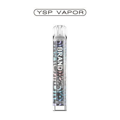 600마일 2ml 액체 투명 전자 담배 배터리 400mAh 일회용 TPD