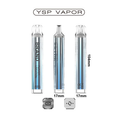 600마일 2ml 액체 투명 전자 담배 배터리 400mAh 일회용 TPD
